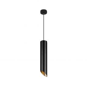 Nova Luce Pero - hanglamp - Ø 6 x 150 cm - zwart en goud