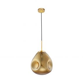 Nova Luce Lava - hanglamp - Ø 25 x 120 cm - goud