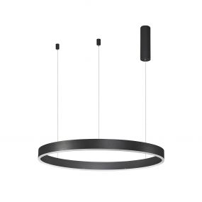 Nova Luce Motif - hanglamp - Ø 80 x 120 cm - 48W dimbare LED incl. - zand zwart