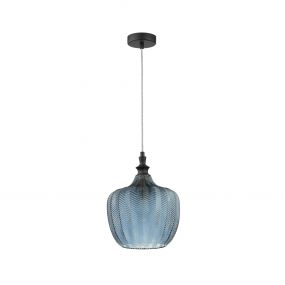 Nova Luce Loni - hanglamp - Ø 24 x 120 cm - donkerblauw