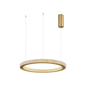 Nova Luce Fiore - hanglamp - Ø 60 x 120 cm - 60W dimbare LED incl. - antiek goud messing