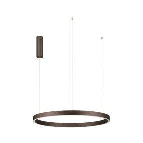 Nova Luce Elowen - hanglamp - Ø 80 x 150 cm - 77W dimbare LED incl. - geborsteld koffiebruin