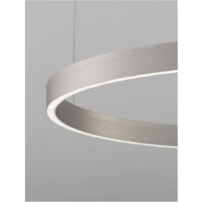 Nova Luce Elowen - hanglamp - Ø 80 x 150 cm - 77W dimbare LED incl. - zilver