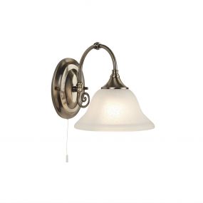 Searchlight Virginia - wandverlichting met trekschakelaar - 21 x 21 cm - antiek messing (laatste stuks!)