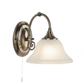 Searchlight Virginia - wandverlichting met trekschakelaar - 21 x 21 cm - antiek messing (laatste stuks!)