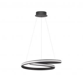 Nova Luce Malvi - hanglamp - Ø 55 x 120 cm - 32W LED incl. - zand zwart