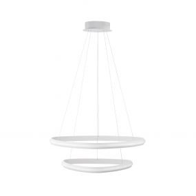 Nova Luce Aries - hanglamp - Ø 59 x 120 cm - 48W dimbare LED incl. - zandwit