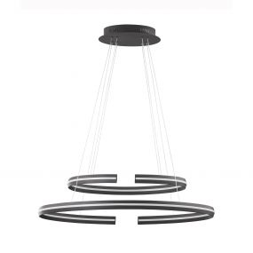 Nova Luce Torrente - hanglamp - 80 x 40 x 120 cm - 55W dimbare LED incl. - zand zwart
