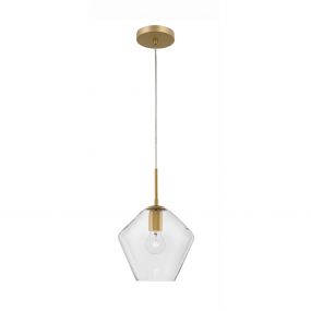 Nova Luce Prisma - hanglamp - Ø 23 x 122 cm - goud en transparant