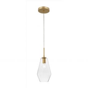 Nova Luce Prisma - hanglamp - Ø 17 x 120 cm - goud en transparant (laatste stuk!)