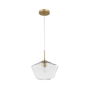 Nova Luce Prisma - hanglamp - Ø 30 x 124 cm - goud en transparant