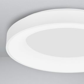 Nova Luce Rando Smart - plafondverlichting - Ø 60 x 9 cm - 50W dimbare LED incl. - Tuya - zandwit