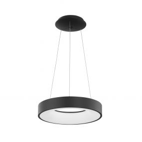 Nova Luce Rando Thin - hanglamp - Ø 38 x 120 cm - 30W dimbare LED incl. - zand zwart