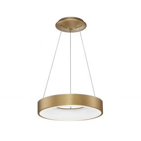 Nova Luce Rando Thin - hanglamp - Ø 38 x 120 cm - 30W dimbare LED incl. - geborsteld goud