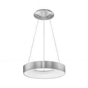 Nova Luce Rando Thin - hanglamp - Ø 38 x 120 cm - 30W dimbare LED incl. - geborsteld zilver