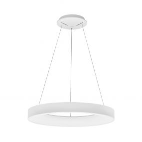 Nova Luce Rando Thin - hanglamp - Ø 60 x 120 cm - 50W dimbare LED incl. - zandwit - warm witte lichtkleur