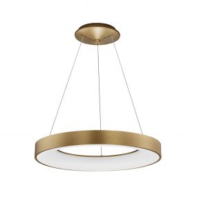 Nova Luce Rando Thin - hanglamp - Ø 60 x 120 cm - 50W dimbare LED incl. - geborsteld goud