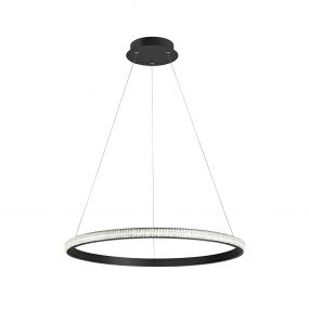Nova Luce Nager - hanglamp - Ø 60,5 x 120 cm - 29W dimbare LED incl. - zand zwart
