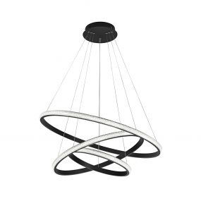 Nova Luce Nager - hanglamp - Ø 78 x 120 cm - 62W dimbare LED incl. - zand zwart