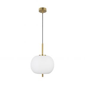Nova Luce Lato - hanglamp - Ø 30 x 120 cm - antiek messing