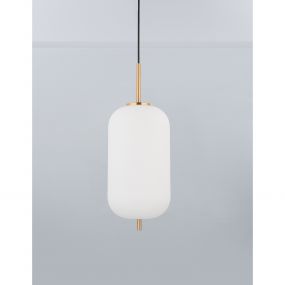Nova Luce Lato - hanglamp - Ø 22 x 120 cm - antiek messing