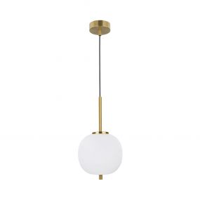 Nova Luce Lato - hanglamp - Ø 18,5 x 120 cm - antiek messing