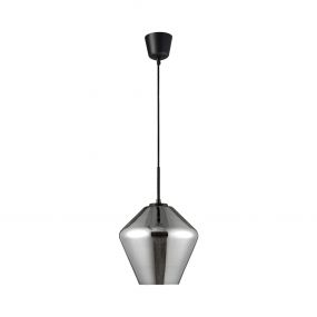 Nova Luce Veiro - hanglamp - Ø 23 x 120 cm - zwart en chroom