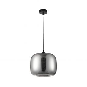 Nova Luce Savaz - hanglamp - Ø 28 x 120 cm - zwart en chroom (stockopruiming!)