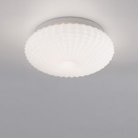 Nova Luce Clam - plafondlamp badkamer - Ø 30 x 12 cm - IP44 - wit