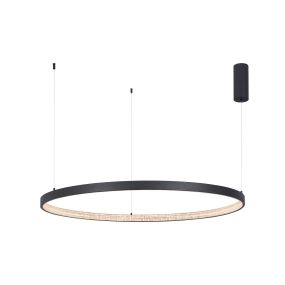 Nova Luce Preston - hanglamp - Ø 110 x 120 cm - 60W dimbare LED incl. - zand zwart