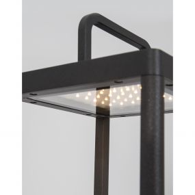 Nova Luce Bali - draagbare vloerlamp op zonne-energie met USB-poort   - 36 cm - 2W dimbare LED incl. - IP65 - antraciet