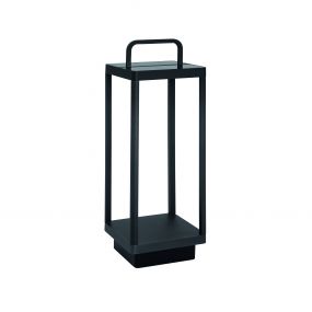 Nova Luce Bali - draagbare vloerlamp op zonne-energie met USB-poort  - 51 cm -2W dimbare LED incl. -  IP65 - antraciet