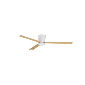 Nova Luce Dell - plafondventilator met afstandsbediening en licht optie - Ø 121,9 x 18,2 cm - wit & houtkleur