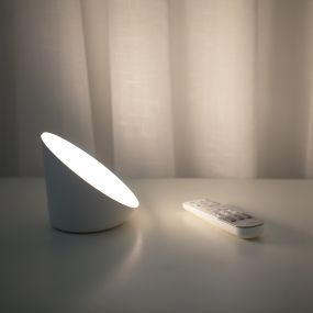 Lutec Piala - tafellamp - slimme verlichting - Lutec Connect - 15,7 x 12,3 x 12,2 cm - 9W LED incl. - dimfunctie en instelbare lichtkleur via app - wit