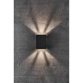 Nordlux Fold - buiten wandverlichting - 10,6 x 4,5 x 14,9 cm - 2 x 3,5W LED inc. - IP54 - zwart