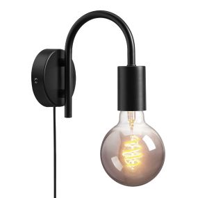 Nordlux Paco - wandverlichting met schakelaar - 17,5 x 9 x 16 cm - zwart