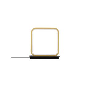 Nova Luce Imar - tafellamp met snoerschakelaar - 22 x 22 x 8 cm - 13W LED incl. - zandzwart en goud