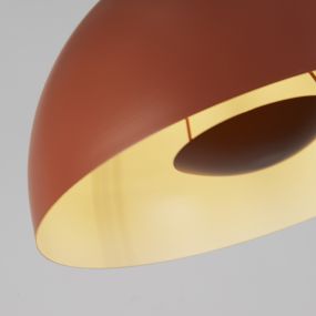 Searchlight Mars - hanglamp - Ø 40 x 150 cm - gebrand oranje en crème