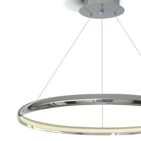ONE Light LED Pendant Rings - hanglamp - Ø 60 x 150 cm - 19W LED incl. - chroom