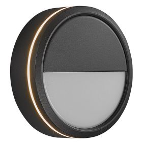 Nordlux Smart Ava - wandverlichting - slimme verlichting - Ø 20 x 6,7 cm - 9,5W LED incl. - IP54 - zwart