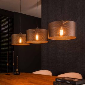 Vico Mesh Round - hanglamp - 120 x 30 x 150 cm - zwart