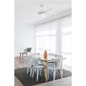 Faro Saona - plafondventilator met licht en afstandsbediening en timer - slimme ventilator - Ø 132 cm - 24W dimbare LED incl. - mat wit