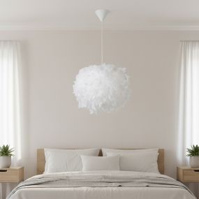 Lucide Goosy Soft - hanglamp - Ø 50 cm x 165 cm - wit