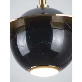 Maxlight Uranos - hanglamp - Ø 16 x 190 cm - 5W LED incl. - zwart en goud
