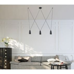 Maxlight Sistema - hanglamp - 80 x 12 x 150 cm - zwart