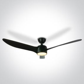 ONE Light Black Body - plafondventilator met licht en afstandsbediening - Ø 132 x 35 cm - 22W LED incl. - zwart