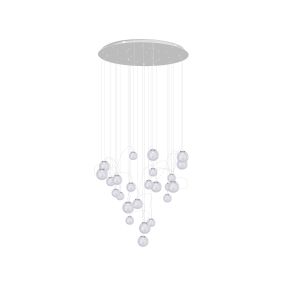 Maxlight Zoe - hanglamp - Ø 80 x 180 cm - 24 x 1,5W LED incl. - chroom