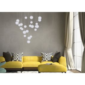 Maxlight Zoe - hanglamp - Ø 80 x 180 cm - 24 x 1,5W LED incl. - chroom