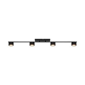 Nordlux Clyde - plafondlamp - 115 x 8,5 x 10 cm - 3 stappen dimmer - 4 x 5W LED incl. - zwart