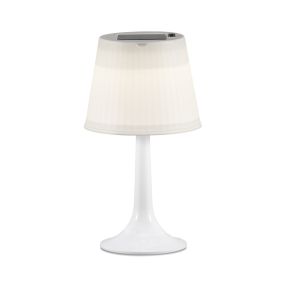 Konstsmide Assisi Solar - tafellamp op zonne-energie - 19 x 36 x 19 cm - 0,5W LED incl. - IP44 - wit